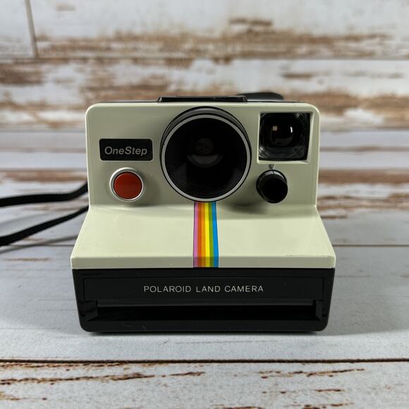Vintage Polaroid OneStep Rainbow Stripe Instant Camera – Iconic 70s Style - Picture 1 of 5